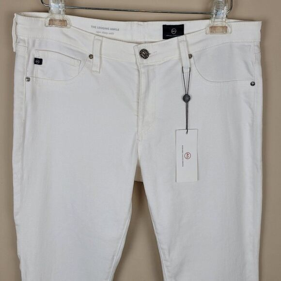 Adriano Goldschmied The Legging Ankle Super Skinny Jeans Raw Hem White Size 30 - Picture 5 of 14